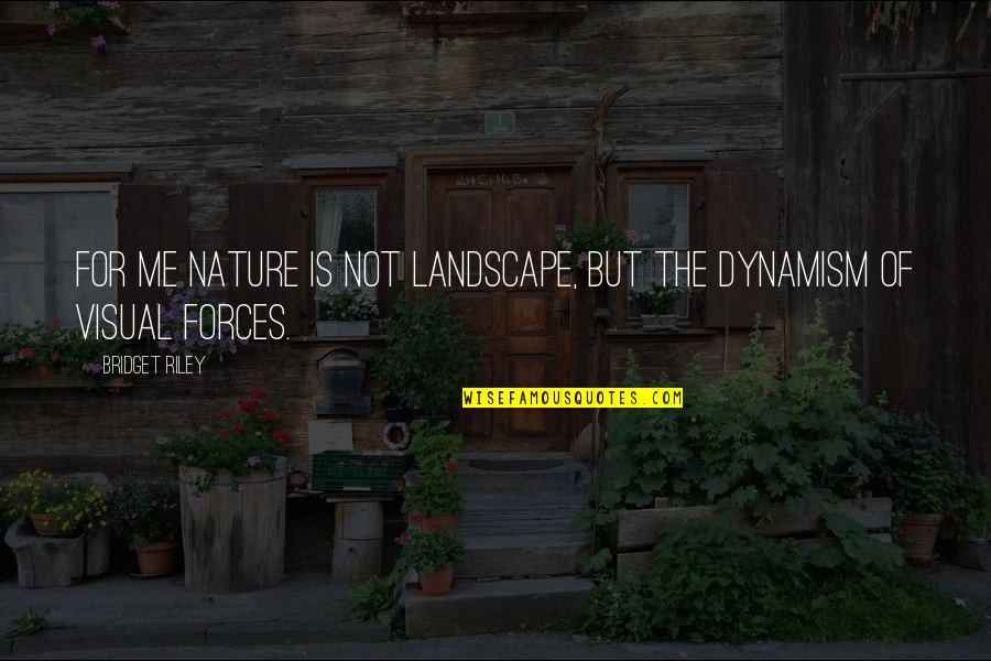Gehsteig Quotes By Bridget Riley: For me nature is not landscape, but the