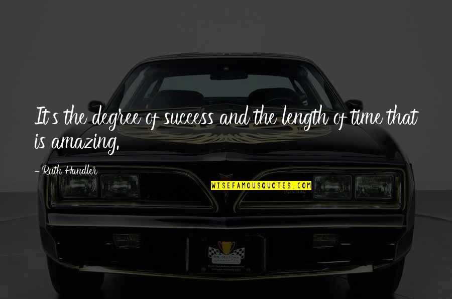 Geiciane Quotes By Ruth Handler: It's the degree of success and the length