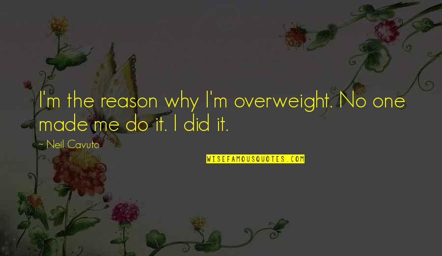 Geico Resume Quotes By Neil Cavuto: I'm the reason why I'm overweight. No one