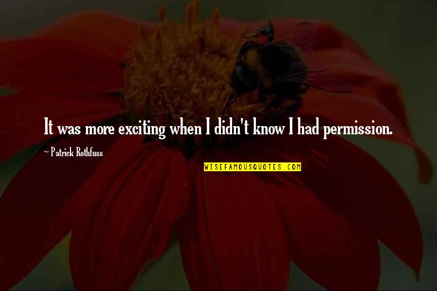 Geigle Funeral Home Quotes By Patrick Rothfuss: It was more exciting when I didn't know Geigle Funeral Home Quotes By Patrick Rothfuss: It was more exciting when I didn't know