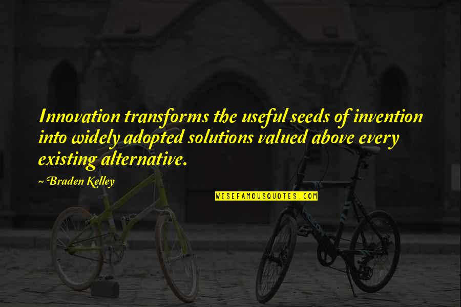 Geilheit Steigern Quotes By Braden Kelley: Innovation transforms the useful seeds of invention into