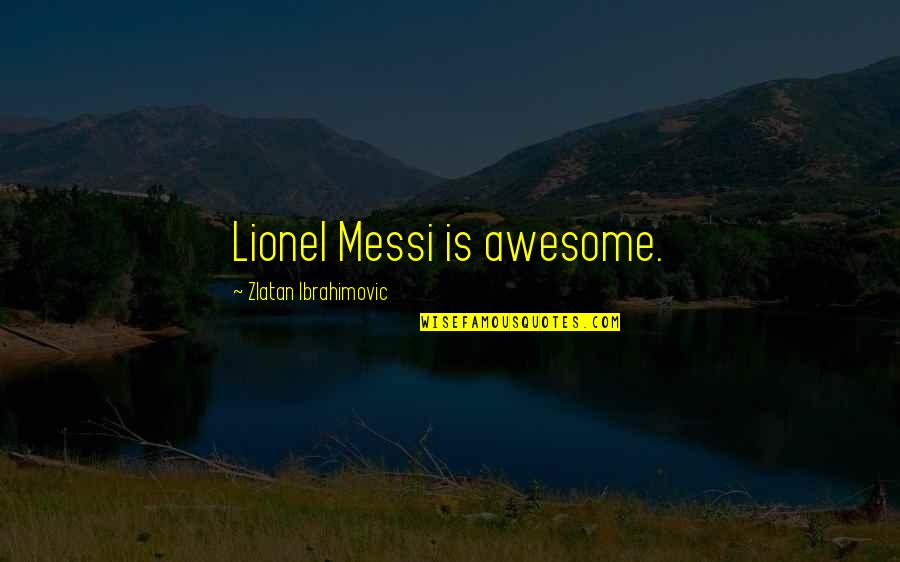 Geilheit Steigern Quotes By Zlatan Ibrahimovic: Lionel Messi is awesome.