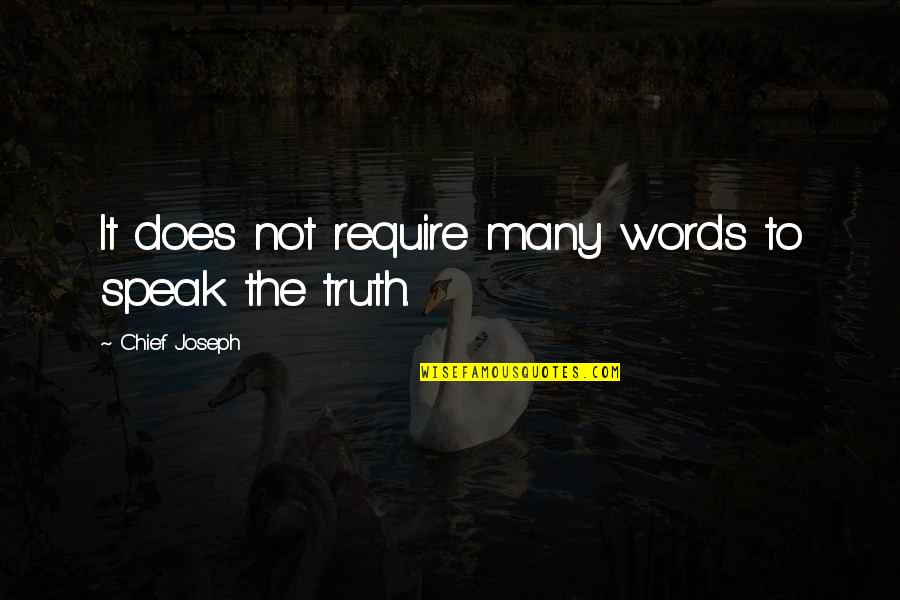 Gekende Quotes By Chief Joseph: It does not require many words to speak