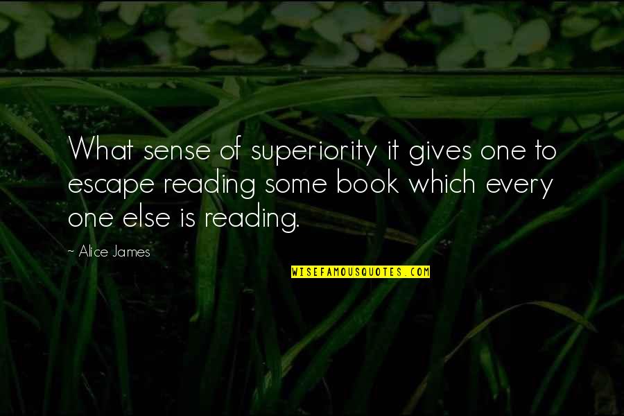Gekleurd Zand Quotes By Alice James: What sense of superiority it gives one to Gekleurd Zand Quotes By Alice James: What sense of superiority it gives one to