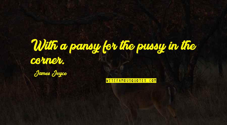 Gel Electrophoresis Quotes By James Joyce: With a pansy for the pussy in the