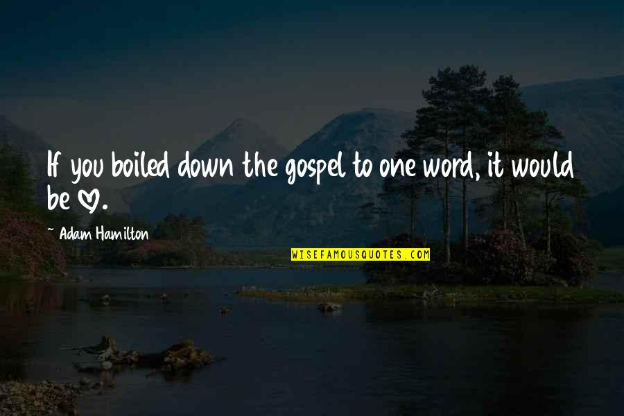 Gelapastel Quotes By Adam Hamilton: If you boiled down the gospel to one