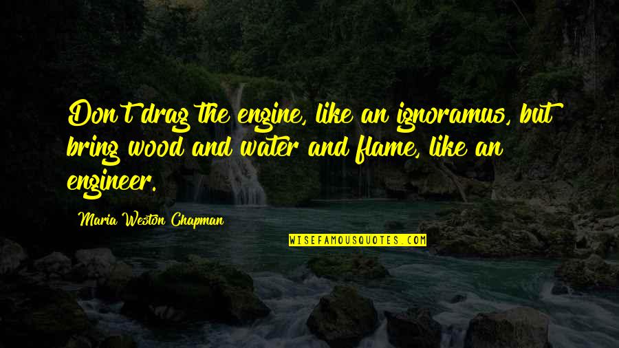 Gelbwurst Quotes By Maria Weston Chapman: Don't drag the engine, like an ignoramus, but