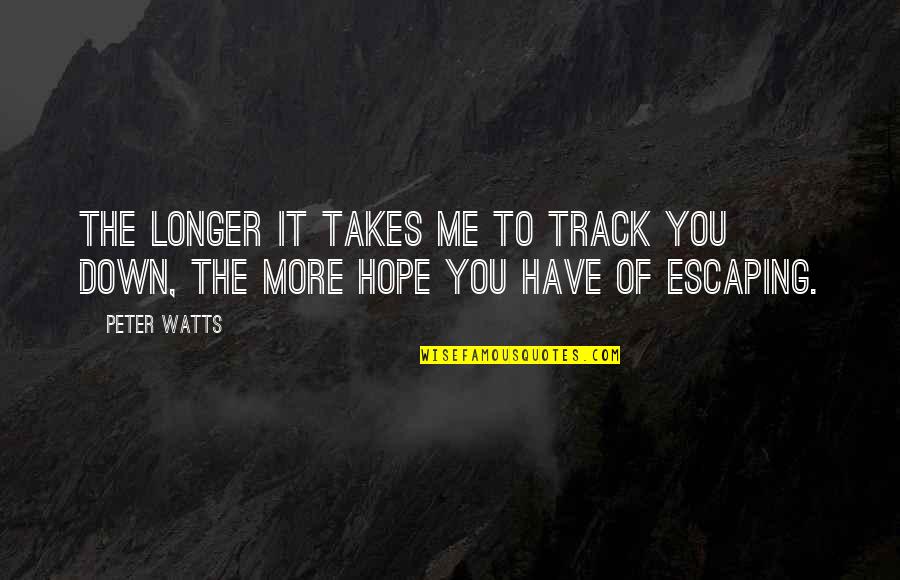 Geldigim Yer Khontkar Quotes By Peter Watts: The longer it takes me to track you