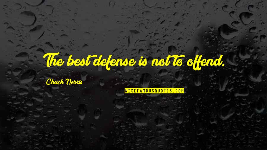 Gelembung Buaya Quotes By Chuck Norris: The best defense is not to offend.