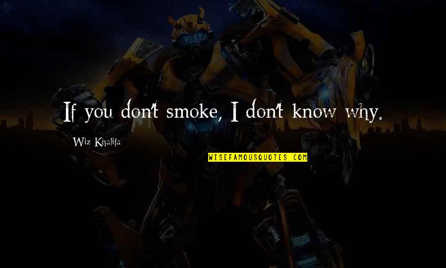 Gelierfix Quotes By Wiz Khalifa: If you don't smoke, I don't know why. Gelierfix Quotes By Wiz Khalifa: If you don't smoke, I don't know why.
