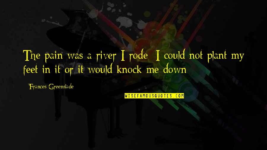 Gelijkvormigheidsattest Quotes By Frances Greenslade: The pain was a river I rode; I