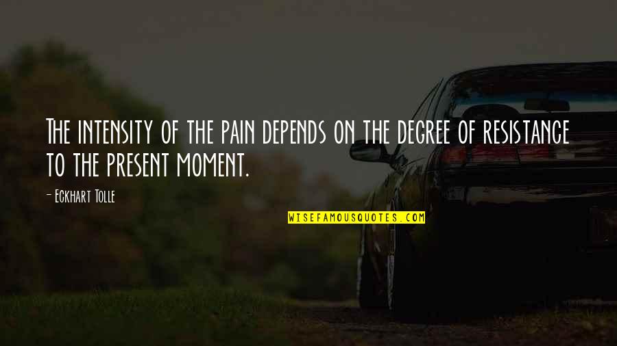 Gelisah Lirik Quotes By Eckhart Tolle: The intensity of the pain depends on the