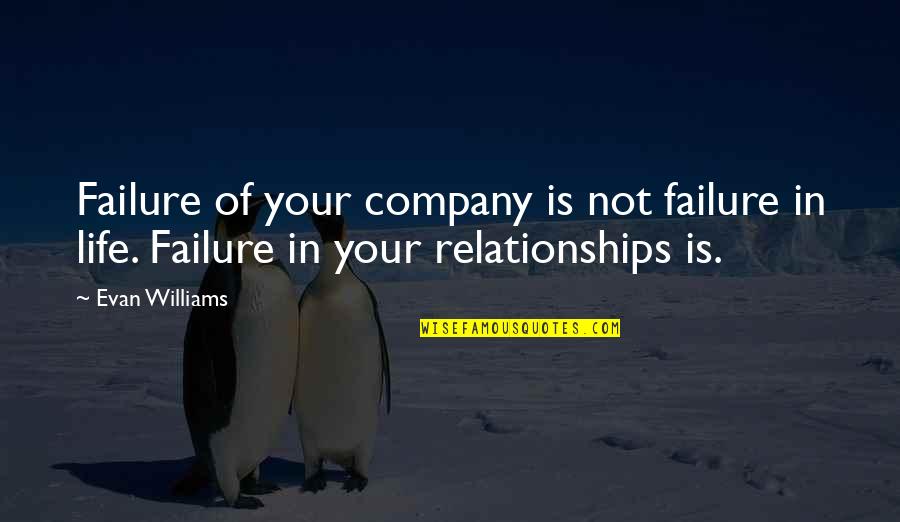 Gelisah Lirik Quotes By Evan Williams: Failure of your company is not failure in