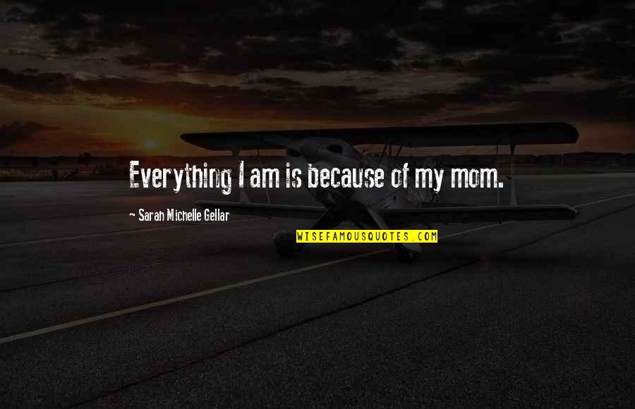 Gellar Quotes By Sarah Michelle Gellar: Everything I am is because of my mom.