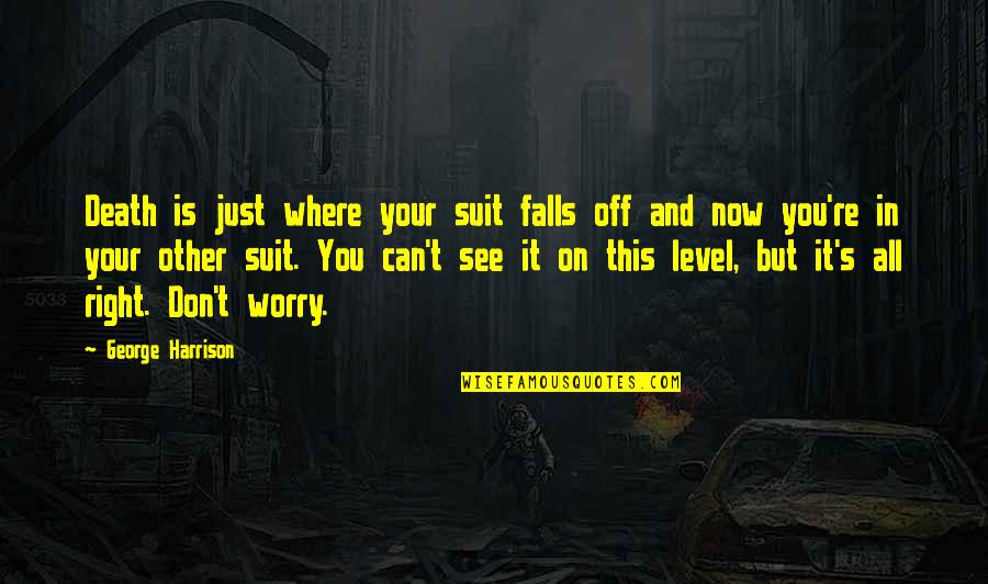 Gelsin 3 Quotes By George Harrison: Death is just where your suit falls off