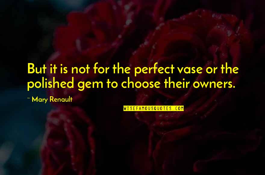 Gem Quotes By Mary Renault: But it is not for the perfect vase