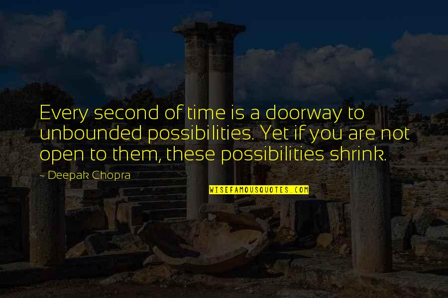 Gemaakt Overdreven Quotes By Deepak Chopra: Every second of time is a doorway to Gemaakt Overdreven Quotes By Deepak Chopra: Every second of time is a doorway to