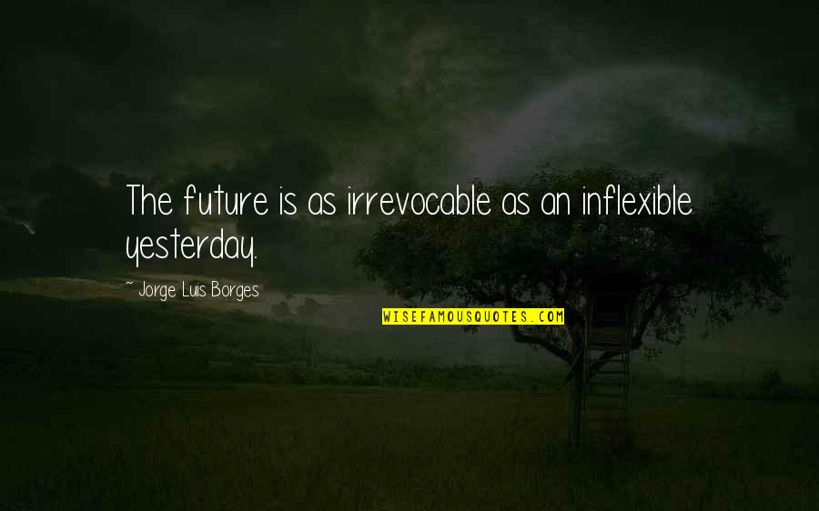 Geminate Quotes By Jorge Luis Borges: The future is as irrevocable as an inflexible