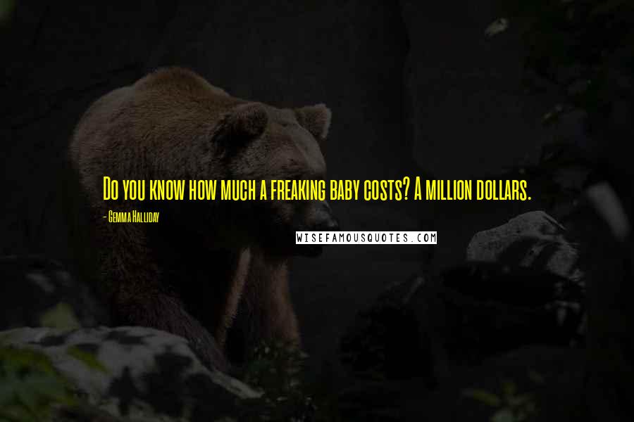 Gemma Halliday quotes: Do you know how much a freaking baby costs? A million dollars.