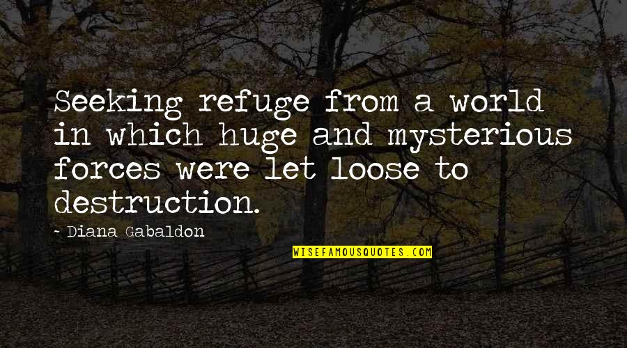 Gen2123 Quotes By Diana Gabaldon: Seeking refuge from a world in which huge