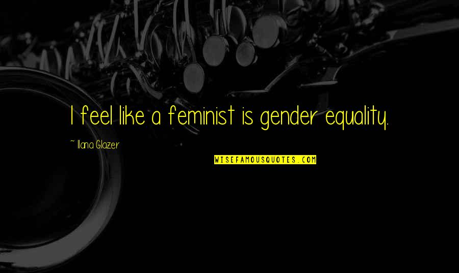 Gender Equality Quotes By Ilana Glazer: I feel like a feminist is gender equality.