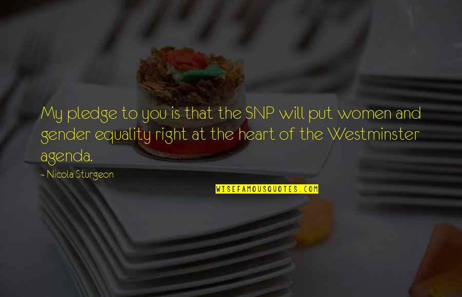 Gender Equality Quotes By Nicola Sturgeon: My pledge to you is that the SNP