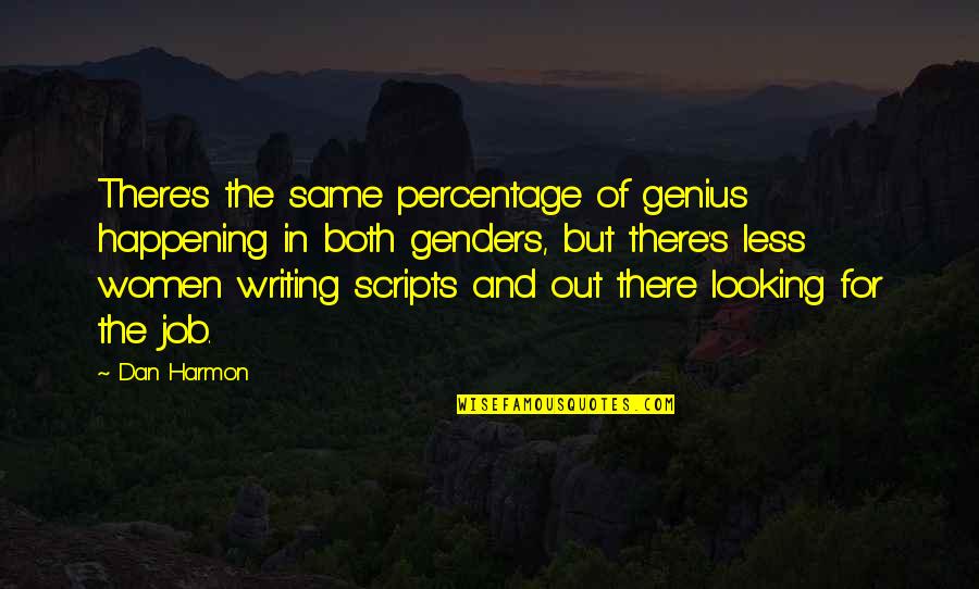Genders Quotes By Dan Harmon: There's the same percentage of genius happening in