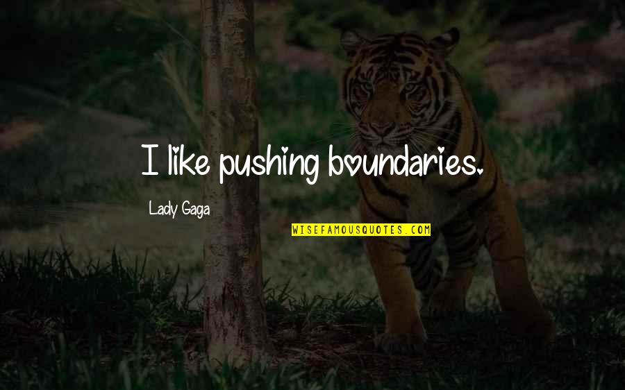 Gendry Book Quotes By Lady Gaga: I like pushing boundaries.