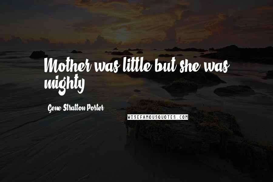 Gene Stratton-Porter quotes: Mother was little but she was mighty.