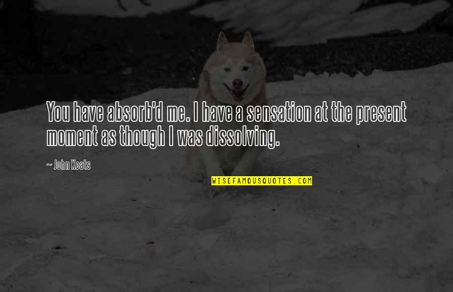 General Al Gray Quotes By John Keats: You have absorb'd me. I have a sensation