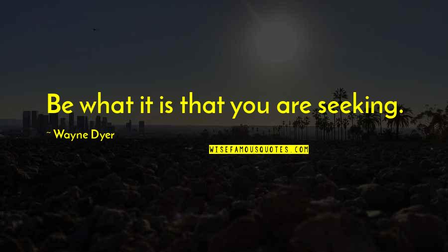 General Joseph W Stilwell Quotes By Wayne Dyer: Be what it is that you are seeking.
