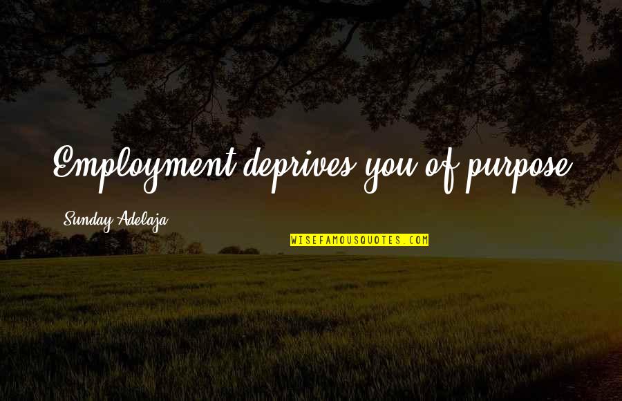 General Perception Quotes By Sunday Adelaja: Employment deprives you of purpose General Perception Quotes By Sunday Adelaja: Employment deprives you of purpose