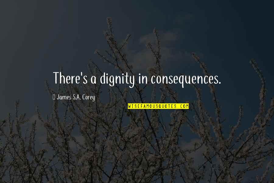 Generalova Quotes By James S.A. Corey: There's a dignity in consequences. Generalova Quotes By James S.A. Corey: There's a dignity in consequences.
