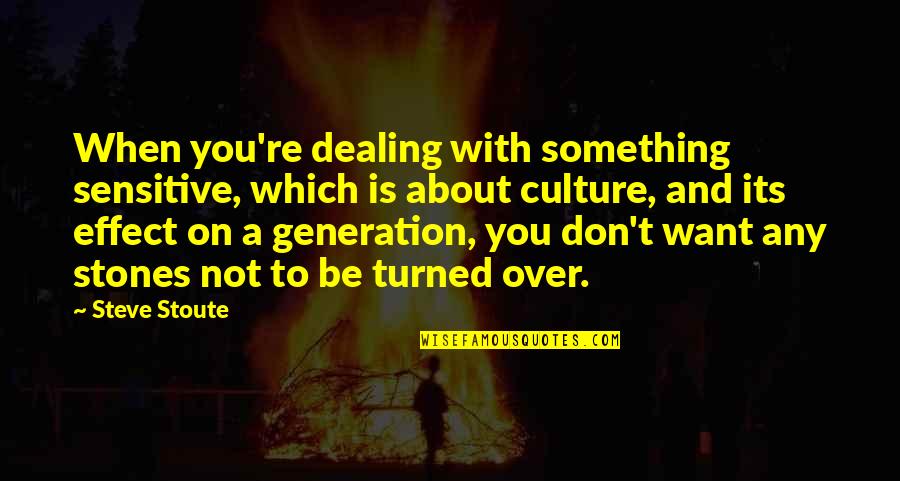 Generation To Generation Quotes By Steve Stoute: When you're dealing with something sensitive, which is