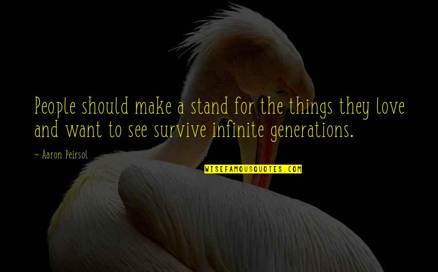 Generations Of Love Quotes By Aaron Peirsol: People should make a stand for the things