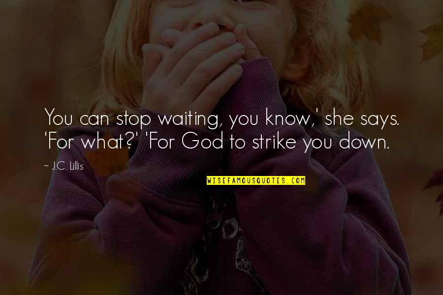 Generica Significado Quotes By J.C. Lillis: You can stop waiting, you know,' she says.