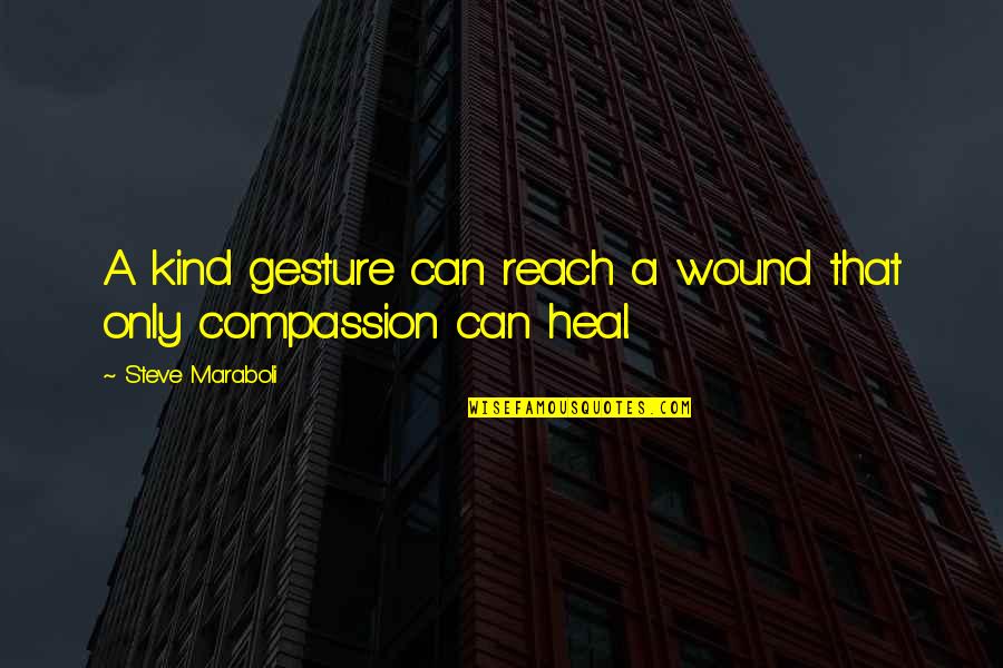 Generosity Life Quotes By Steve Maraboli: A kind gesture can reach a wound that