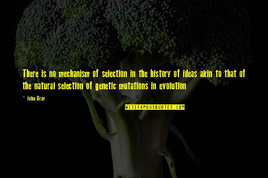 Genetic Quotes By John Gray: There is no mechanism of selection in the