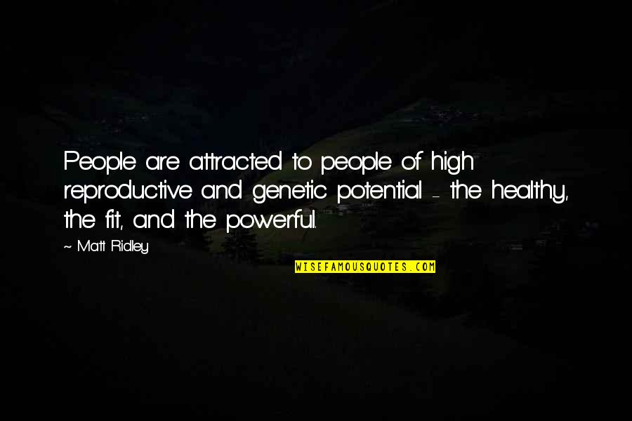 Genetic Quotes By Matt Ridley: People are attracted to people of high reproductive