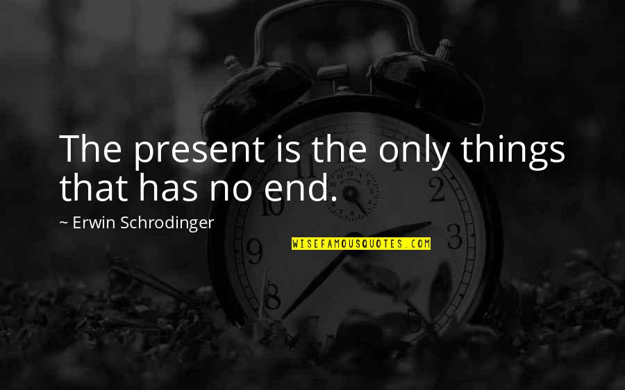 Geniessen Genossen Quotes By Erwin Schrodinger: The present is the only things that has