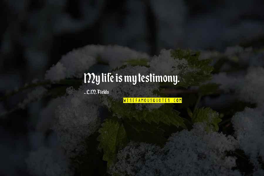 Genion Gromacs Quotes By L.M. Fields: My life is my testimony. Genion Gromacs Quotes By L.M. Fields: My life is my testimony.