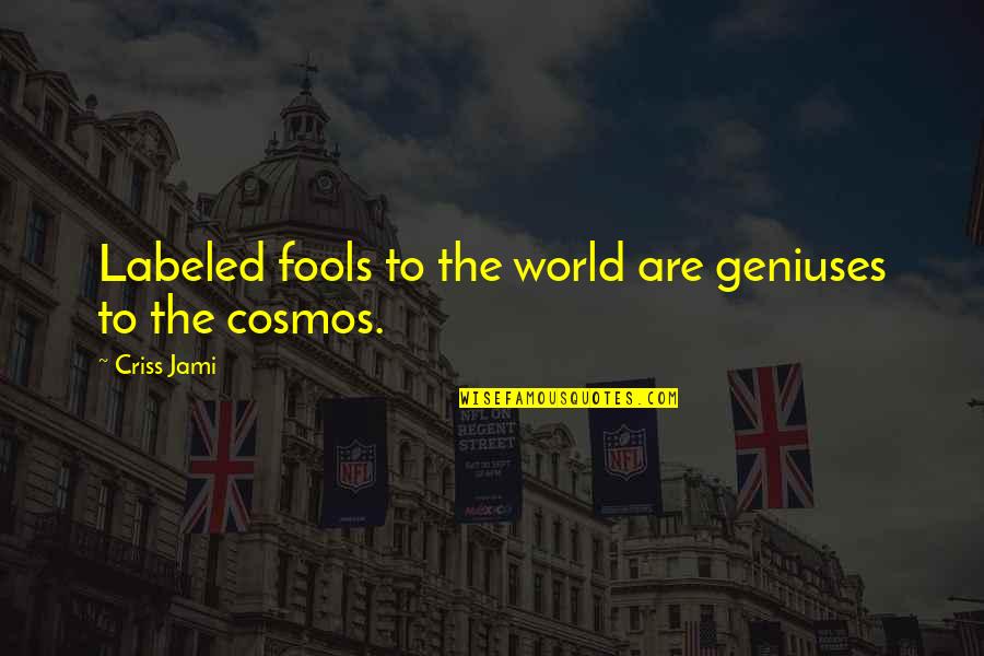 Geniuses Quotes By Criss Jami: Labeled fools to the world are geniuses to