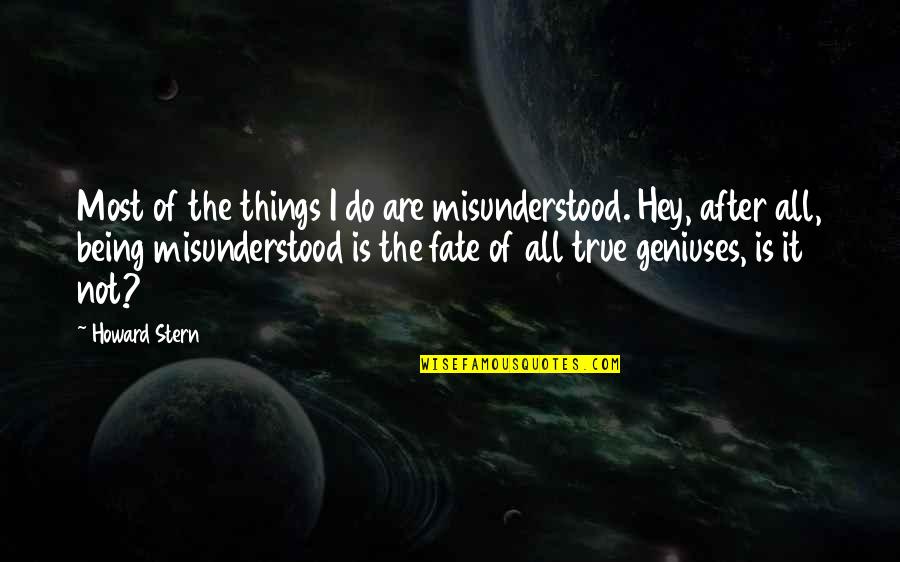 Geniuses Quotes By Howard Stern: Most of the things I do are misunderstood.