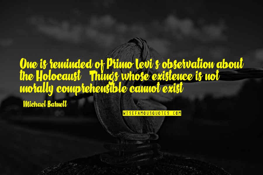 Genocide Quotes By Michael Barnett: One is reminded of Primo Levi's observation about
