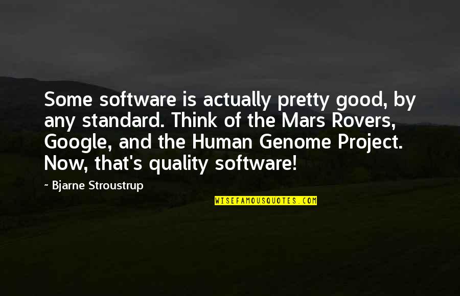 Genome Quotes By Bjarne Stroustrup: Some software is actually pretty good, by any