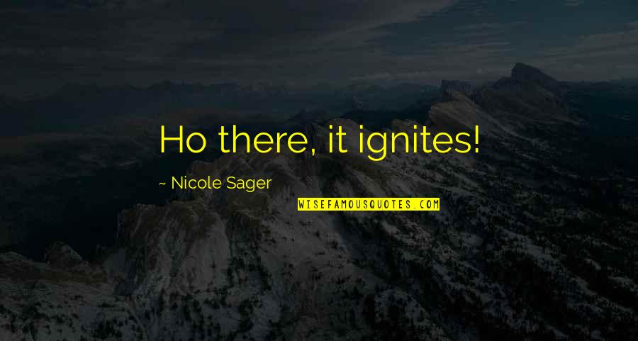 Genre Theorists Quotes By Nicole Sager: Ho there, it ignites!