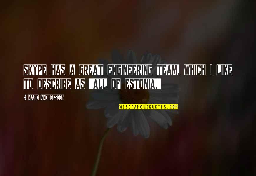 Genrikh Oganov Quotes By Marc Andreessen: Skype has a great engineering team, which I