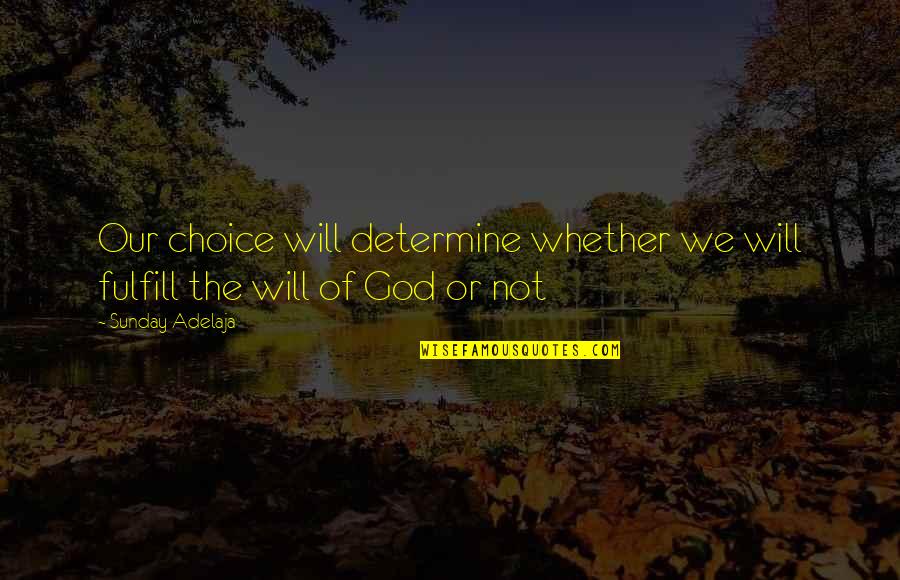 Gensemer Bloomsburg Quotes By Sunday Adelaja: Our choice will determine whether we will fulfill