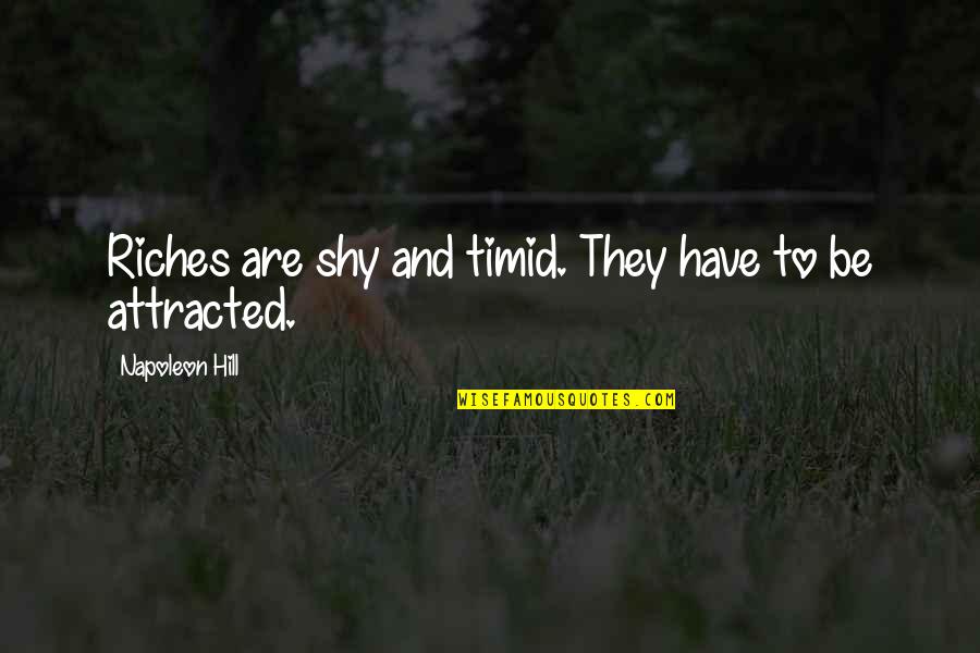 Gentilcore Contractors Quotes By Napoleon Hill: Riches are shy and timid. They have to Gentilcore Contractors Quotes By Napoleon Hill: Riches are shy and timid. They have to