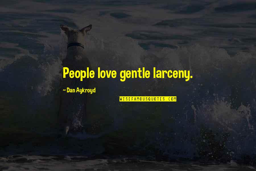 Gentle Quotes By Dan Aykroyd: People love gentle larceny.